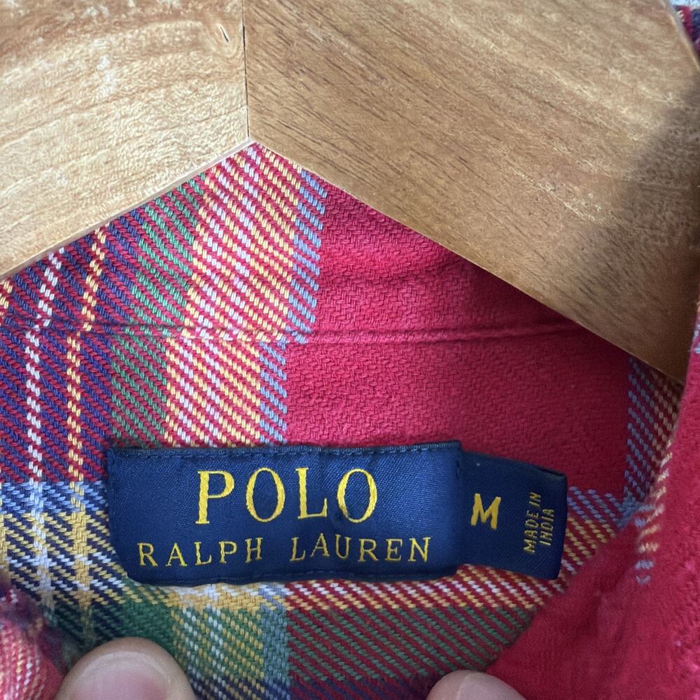 Polo Ralph Shirt Mens M Heavy Twill Flannel Mens M Multicolor Cotton Classic Fit - Picture 4 of 10